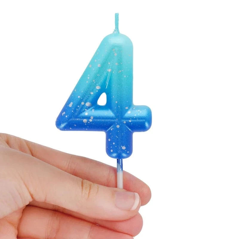 Legami HAPPY BIRTHDAY Verjaardags Taart kaars Cijfer 4, Blauw