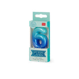 Legami HAPPY BIRTHDAY Verjaardags Taart kaars Cijfer 6, Blauw