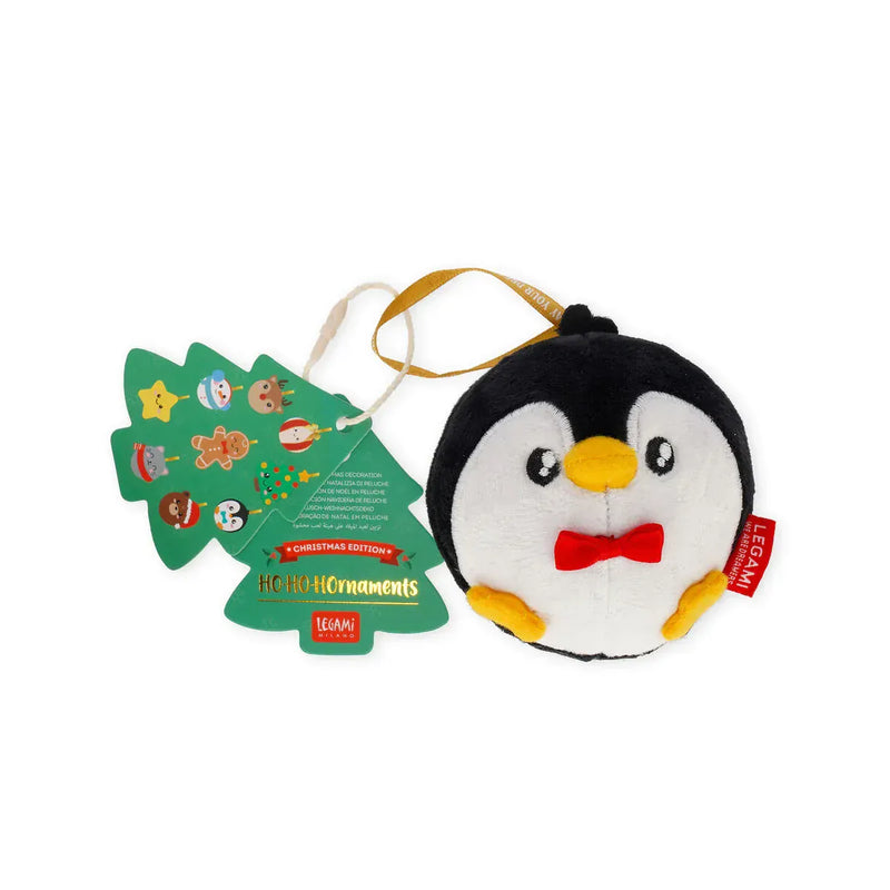 Legami HO HO HORNAMENTS Plushen Kerst hangdecoratie, Penguin