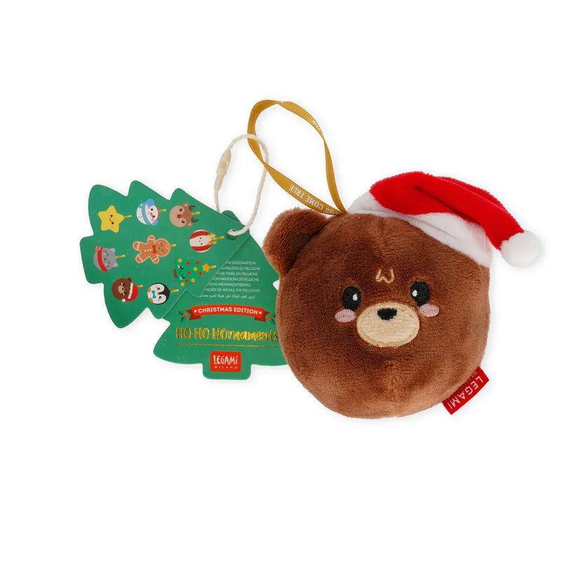 Legami HO HO HORNAMENTS Plushen Kerst hangdecoratie, Teddy