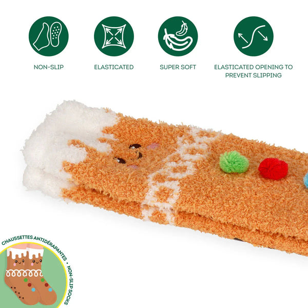 Legami IT'S A MATCH! Anti-slip Kerstsokken Kids/Adult, Gingerbread