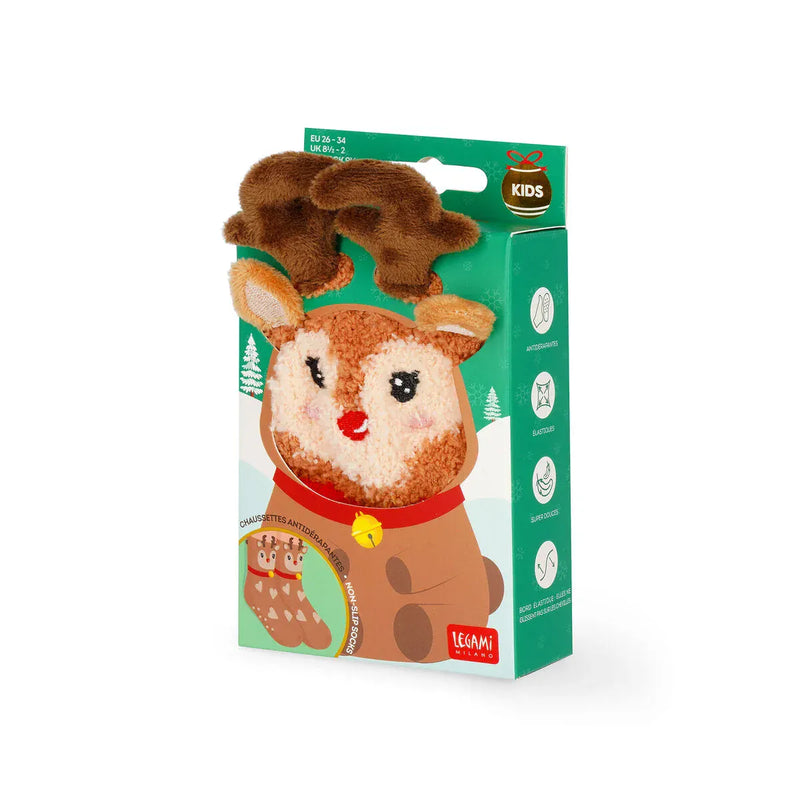 Legami IT'S A MATCH! Anti-slip Kerstsokken Kids/Adult, Rendier