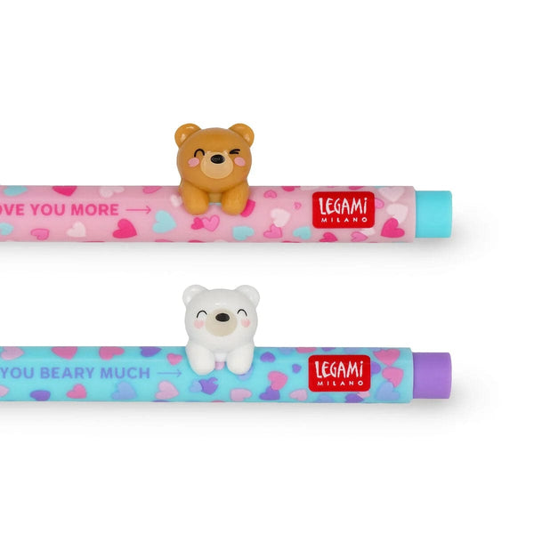 Legami LOVELY FRIENDS Gel Pen Set van 2, Beary in Love