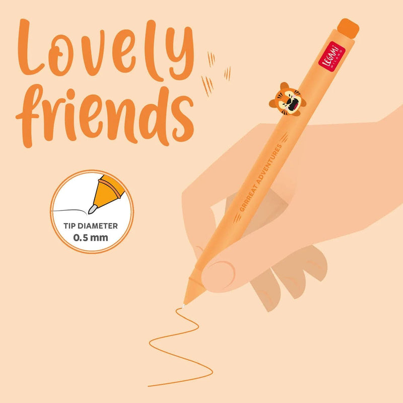 Legami LOVELY FRIENDS Gel Pen, Tijger