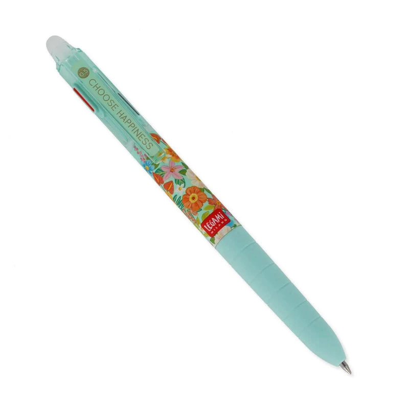Legami MAKE MISTAKES Erasable Gel Pen met 3 kleuren, Happy Flowers