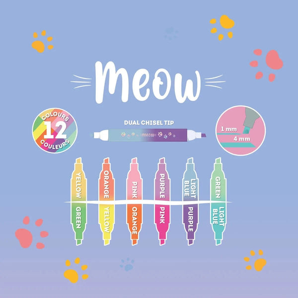 Legami MEOW Set van 6 duo Highlighters