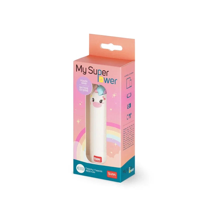 Legami MY SUPER POWER Draagbare Power Bank, Unicorn