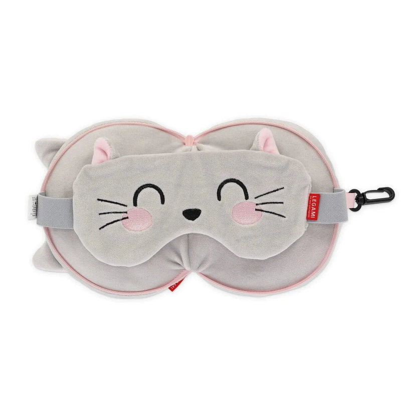 Legami MY TRAVEL BUDDY Schattig Reiskussen met Slaapmasker, Kitty