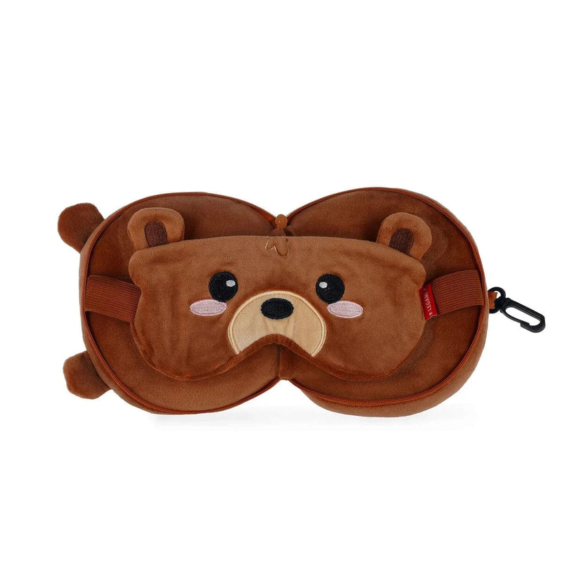 Legami MY TRAVEL BUDDY Schattig Reiskussen met Slaapmasker, Teddy Beer