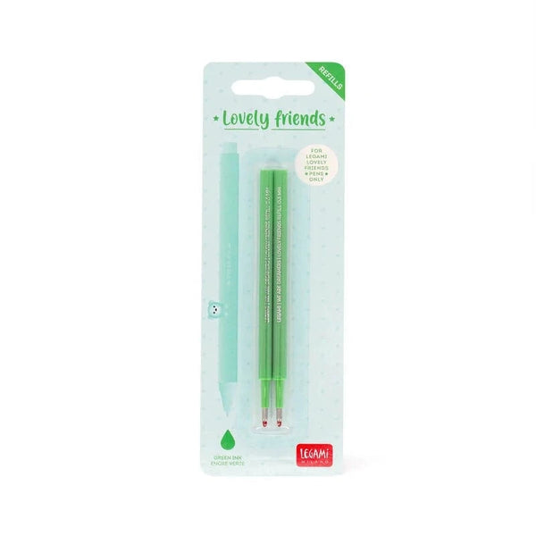 Legami Refill set van 2 voor Lovely Friends pen, Groen