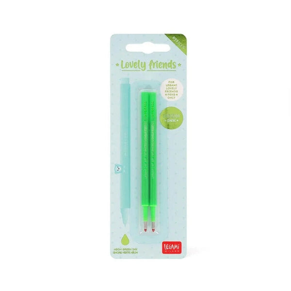 Legami Refill set van 2 voor Lovely Friends pen, Neon Groen