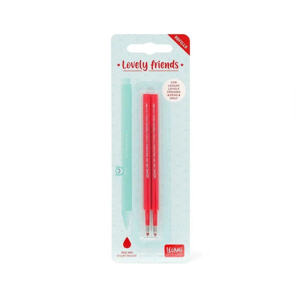 Legami Refill set van 2 voor Lovely Friends pen, Rood