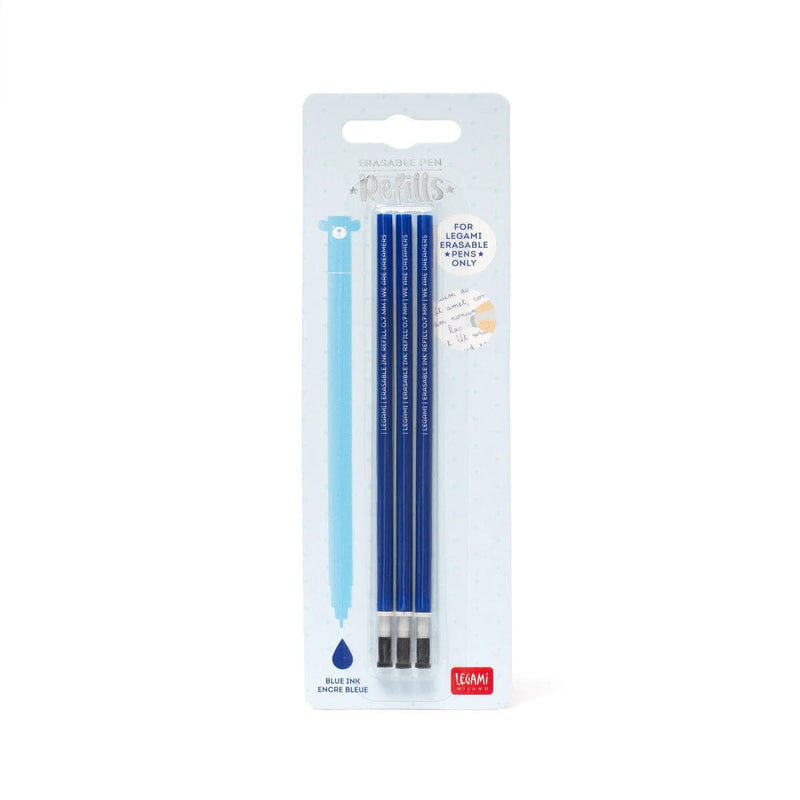 Legami Refill set van 3 voor Erasable Gel pen, Blauw