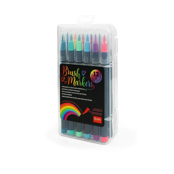 Legami Set van 12 Brush Markers, Bright
