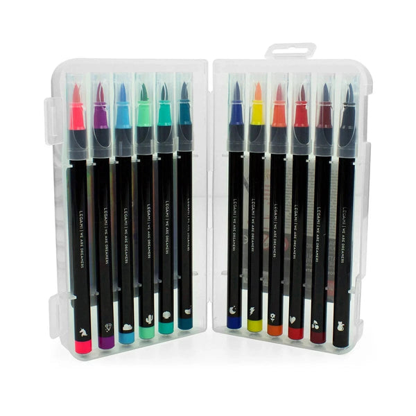 Legami Set van 12 Brush Markers, Bright