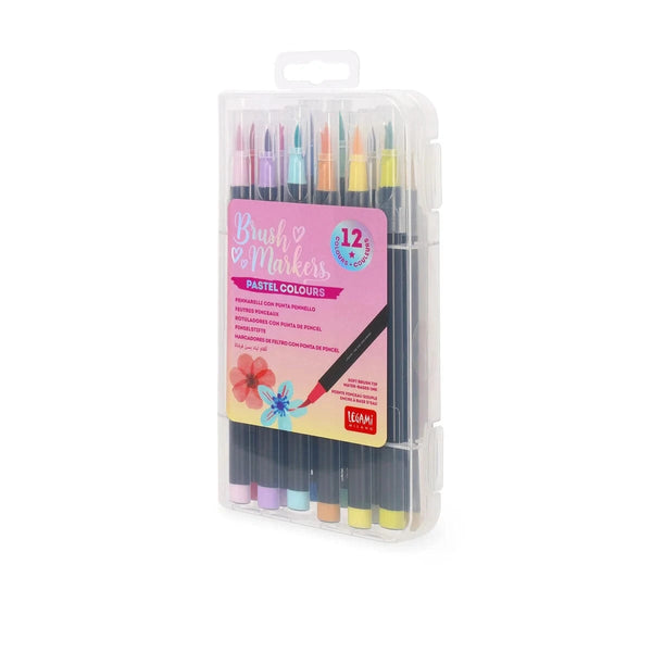 Legami Set van 12 Brush Markers, Pastel