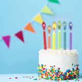 Legami Set van 12 Feestkaarsjes met gekleurde vlammen