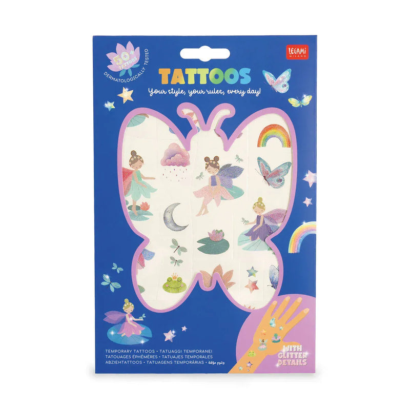 Legami TATTOOS Set van 50 tijdelijke tattoos, Fairy