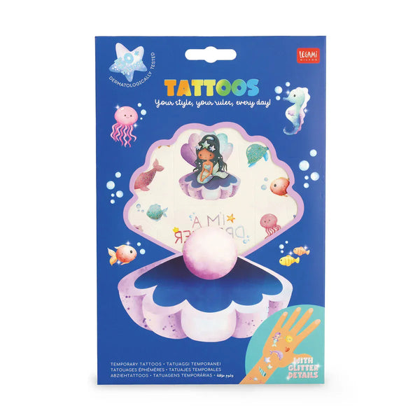 Legami TATTOOS Set van 50 tijdelijke tattoos, Mermaid