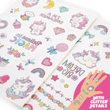 Legami TATTOOS Set van 50 tijdelijke tattoos, Unicorn