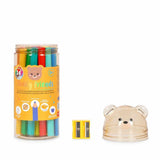 Legami TEDDY FRIENDS Set van 24 Kleurpotloden met slijper