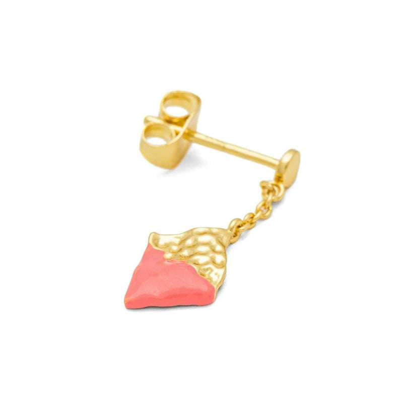 LULU CANDY SHOP BOHEME Oorbel goud, Dipped Orange Coral - Per stuk