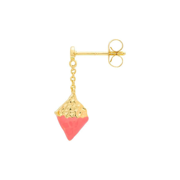 LULU CANDY SHOP BOHEME Oorbel goud, Dipped Orange Coral - Per stuk