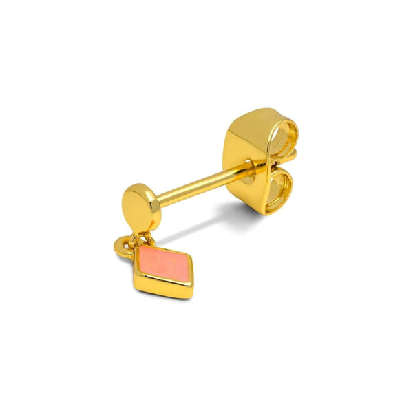 LULU CANDY SHOP CONFETTI Oorbel goud, Dangling Burnt Coral - Per stuk