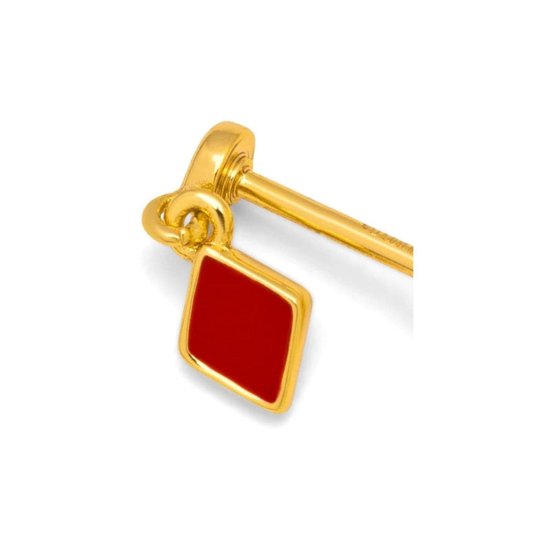 LULU CANDY SHOP CONFETTI Oorbel goud, Dangling Passion Red - Per stuk