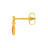 LULU CANDY SHOP CONFETTI Oorbel goud, Dangling Passion Red - Per stuk