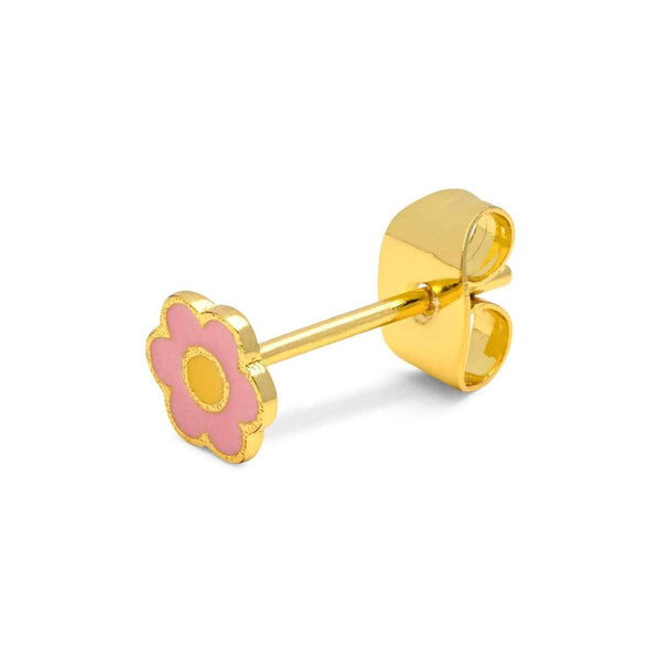 LULU CANDY SHOP Oorbel goud, Anemone Yellow/Pink - Per stuk