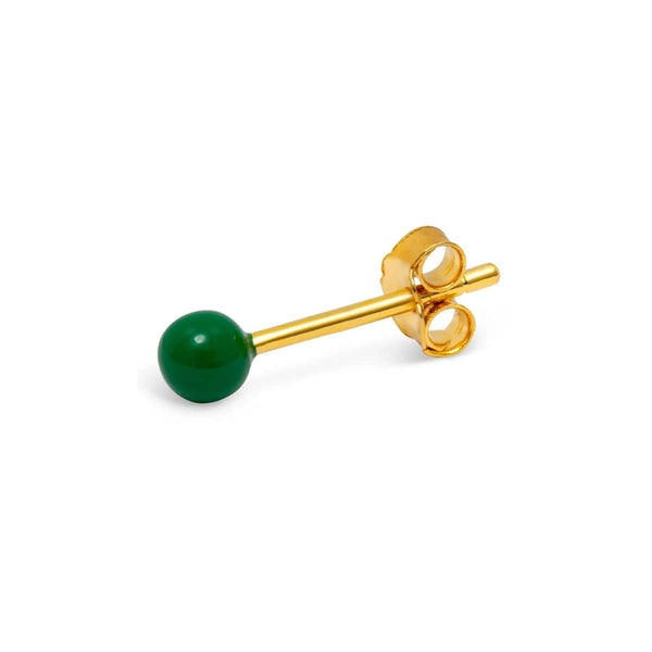 LULU CANDY SHOP Oorbel goud, Color Ball Green - Per stuk