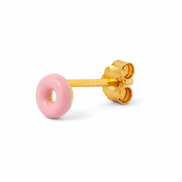 LULU CANDY SHOP Oorbel goud, Donut Light Pink - Per stuk