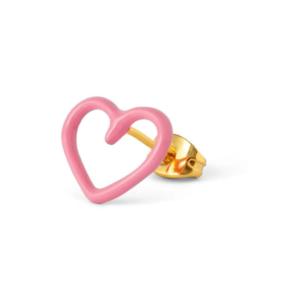 LULU CANDY SHOP Oorbel goud, Happy Heart Rose - Per stuk