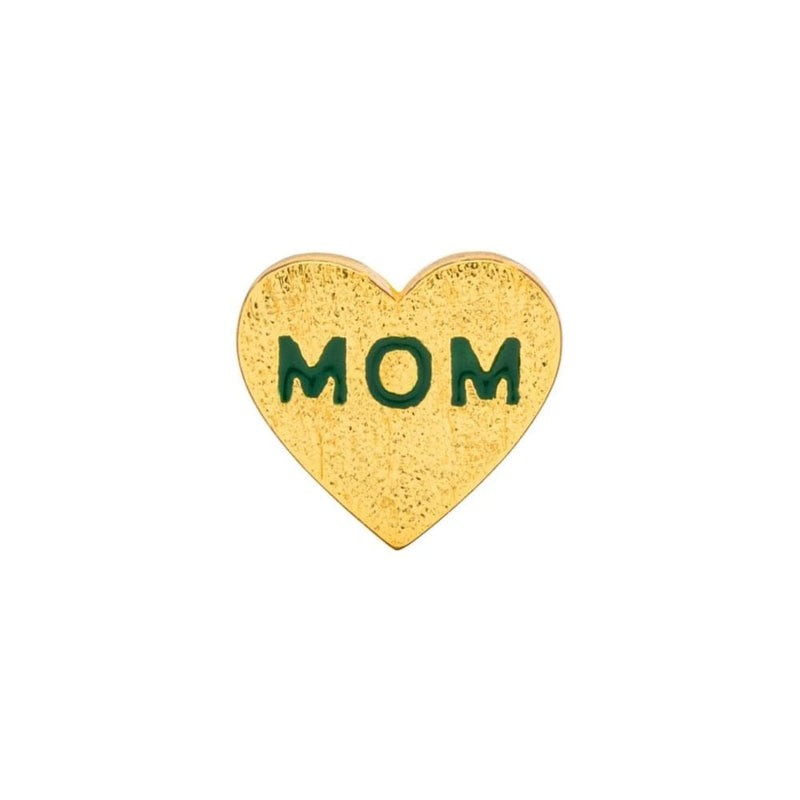 LULU CANDY SHOP Oorbel goud, Heart Mom Green - Per stuk