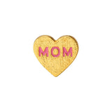 LULU CANDY SHOP Oorbel goud, Heart Mom Pink - Per stuk