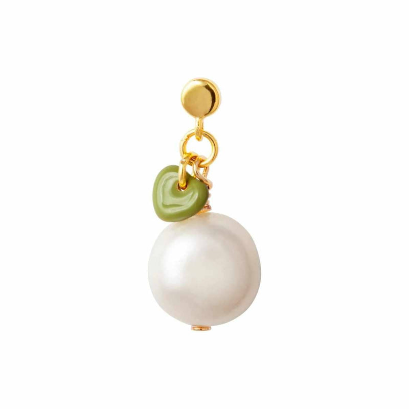 LULU CANDY SHOP Oorbel goud, Pearl Willow Green - Per stuk