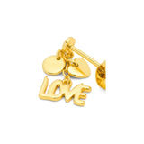 LULU CANDY SHOP Oorbel goud, Word Love Dangling - Per stuk