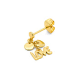 LULU CANDY SHOP Oorbel goud, Word Love Dangling - Per stuk