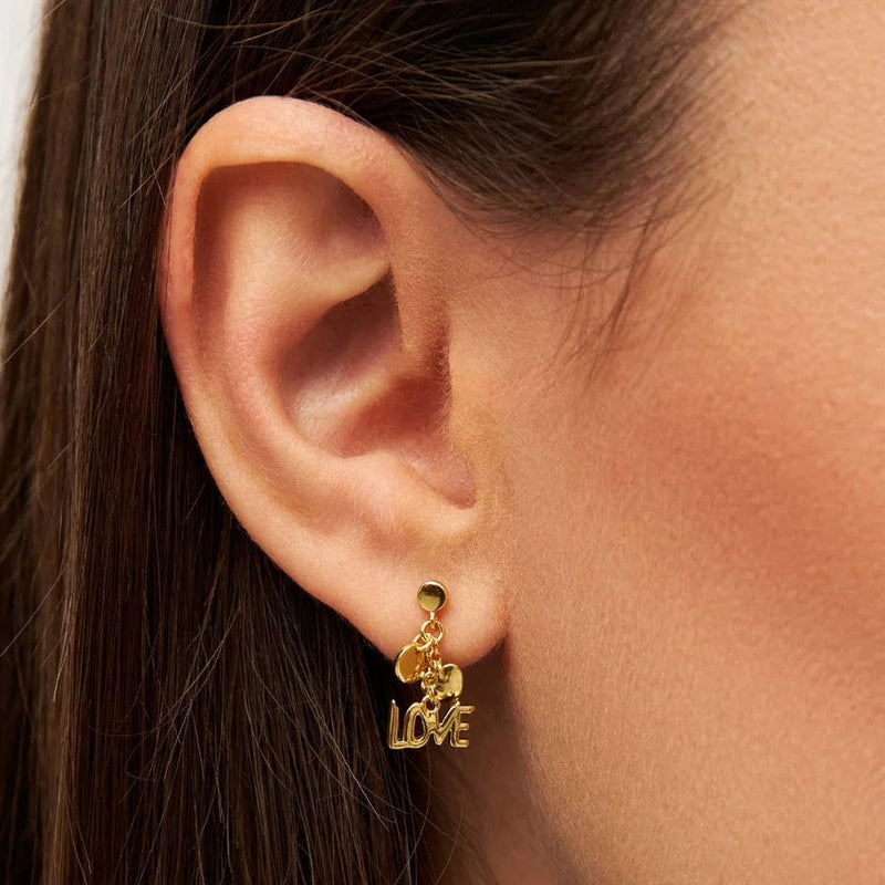 LULU CANDY SHOP Oorbel goud, Word Love Dangling - Per stuk