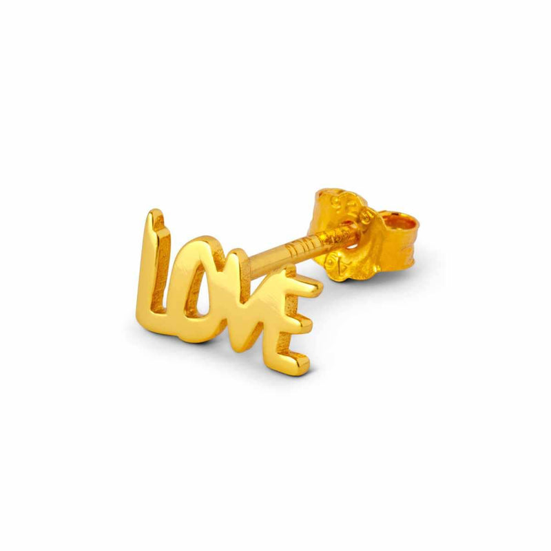 LULU CANDY SHOP Oorbel goud, Word Love - Per stuk