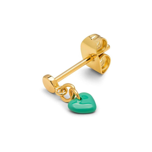 LULU CANDY SHOP TOPPING Oorbel goud, Love U Light Green - Per stuk