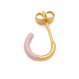 LULU COLOR HOOP Half Dip Oorbel goud, Light Pink - Per stuk