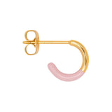 LULU COLOR HOOP Half Dip Oorbel goud, Light Pink - Per stuk