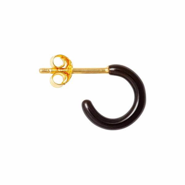 LULU COLOR HOOP Oorbel goud, Black - Per stuk