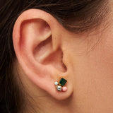 Lulu Copenhagen CANDY SHOP BOUQUET Oorsteker goud, Green Bling - Per Stuk