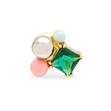 Lulu Copenhagen CANDY SHOP BOUQUET Oorsteker goud, Green Bling - Per Stuk