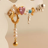 Lulu Copenhagen CANDY SHOP BOUQUET Oorsteker goud Schelp met zoetwaterparels, Shell & Pearls - Per Stuk