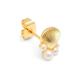 Lulu Copenhagen CANDY SHOP BOUQUET Oorsteker goud Schelp met zoetwaterparels, Shell & Pearls - Per Stuk