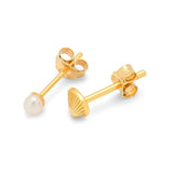 Lulu Copenhagen CANDY SHOP FAMILY Oorbellen goud Schelp & Zoetwaterparel, Sea